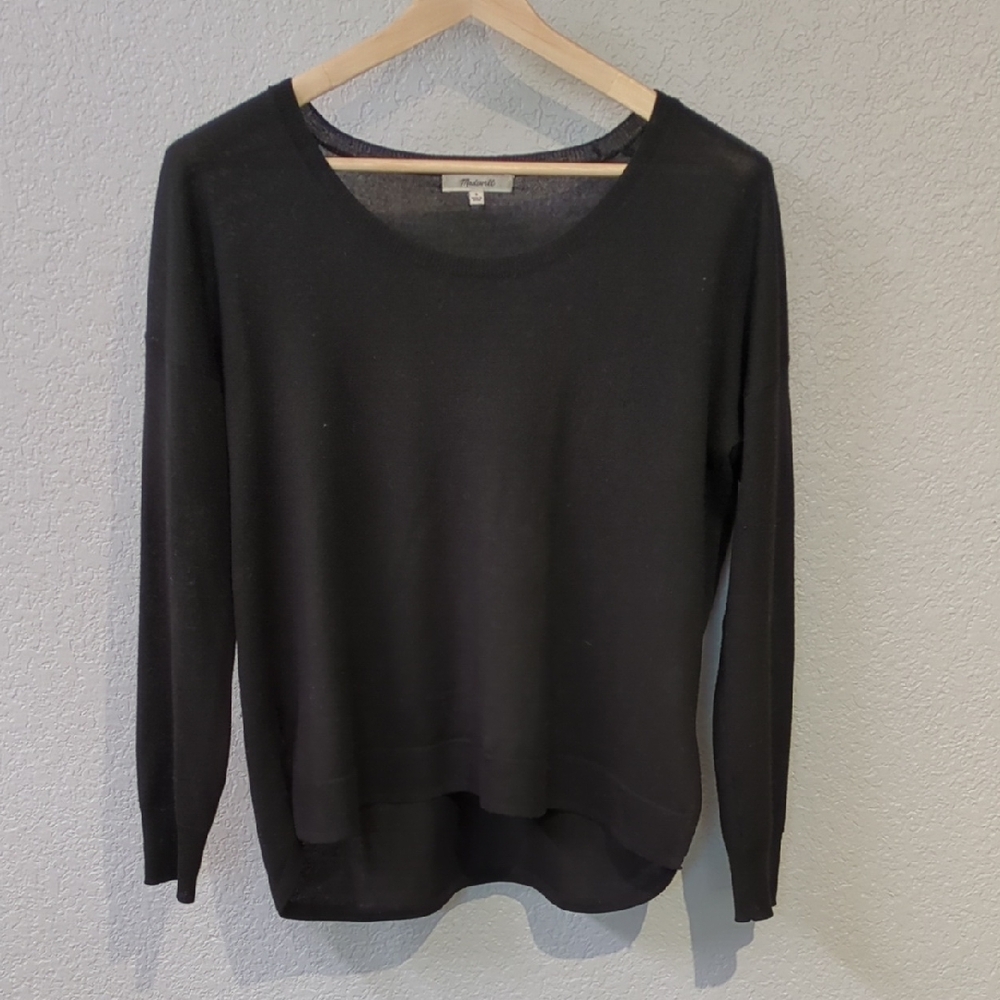 Madewell Scoopneck Black Knit Sweater